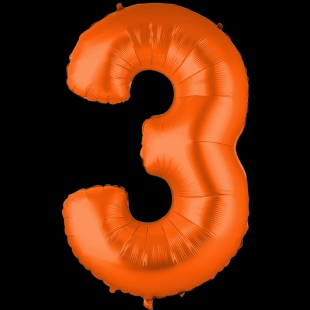 Цифра 3, оранжевая фото