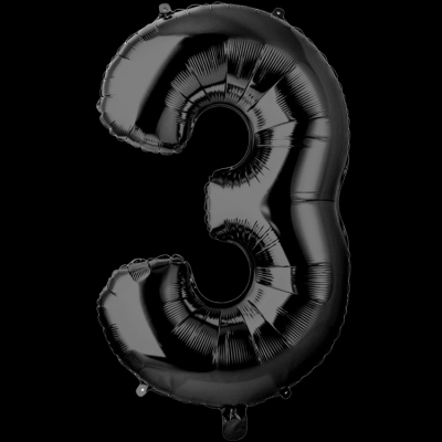 Цифра 3, черная