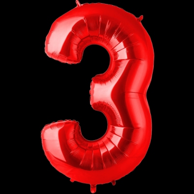 Цифра 3, красная