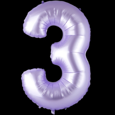 Цифра 3, сиреневая