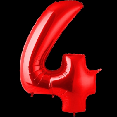 Цифра 4, красная