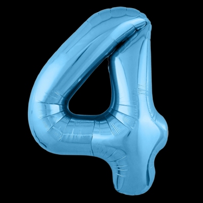 Цифра 4, голубая