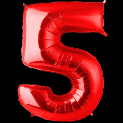 Цифра 5, красная