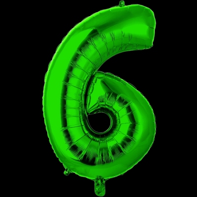 Цифра 6, зеленая