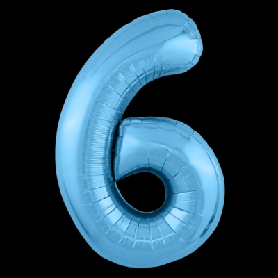 Цифра 6, голубая