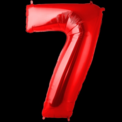 Цифра 7, красная