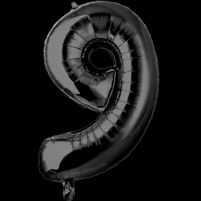 Цифра 9, черный