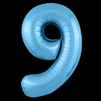 Цифра 9, голубой