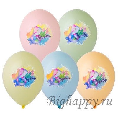 Латексные шарики на 8 Марта Весенние краски