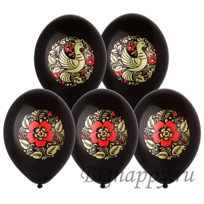 Шарики в русском стиле Старинная роспись  Хохлома