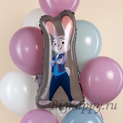 Фольгированный шар Зверополис  Зайчик полицейский